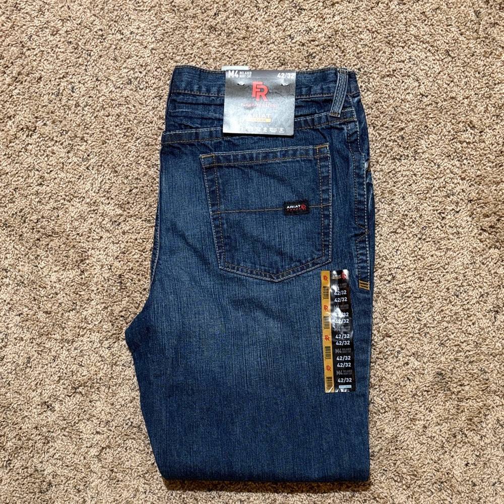 Ariat Men's FR Relaxed Fit Dark Blue Jeans